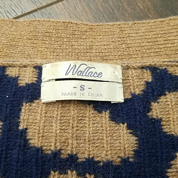 WALLACE animal print cardigan v-neck long sweater - Picture 4 of 9